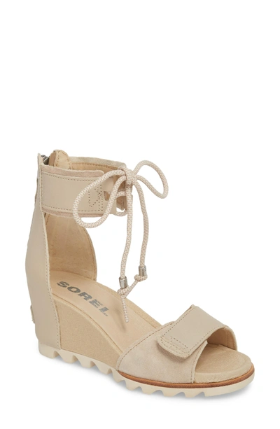 Shop Sorel Joanie Cuff Wedge Sandal In Oatmeal