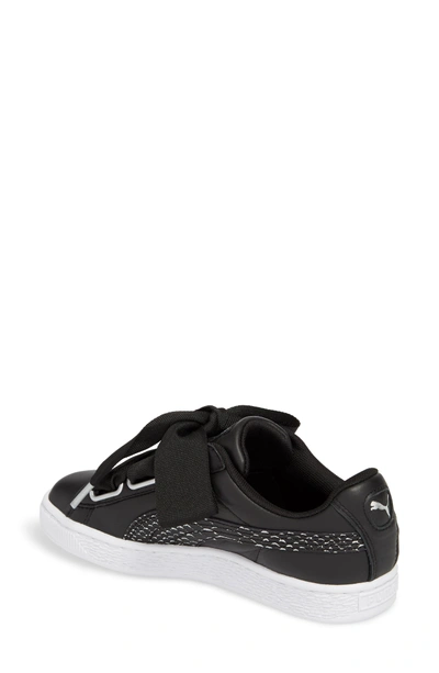 Shop Puma Basket Heart Sneaker In Black/ White/ Black