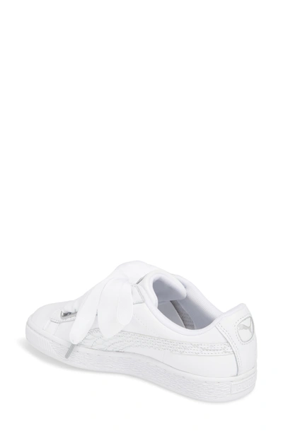 Shop Puma Basket Heart Sneaker In White/ White/ White