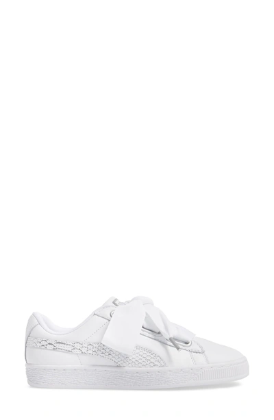 Shop Puma Basket Heart Sneaker In White/ White/ White