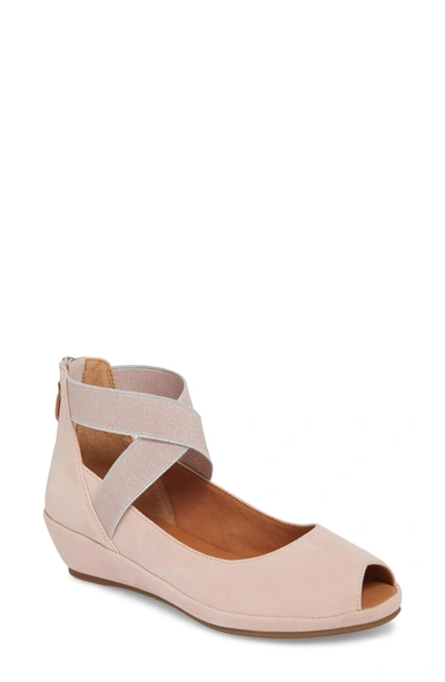 Shop Gentle Souls By Kenneth Cole Lisa Wedge Sandal In Peony Suede