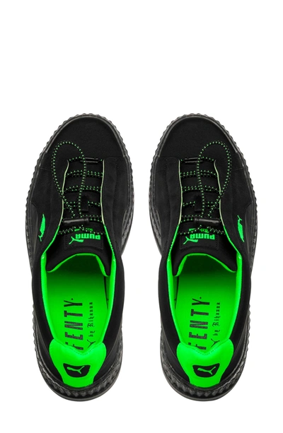 Shop Puma By Rihanna Cleated Creeper Sneaker In Black/ Green Gecko/ Black