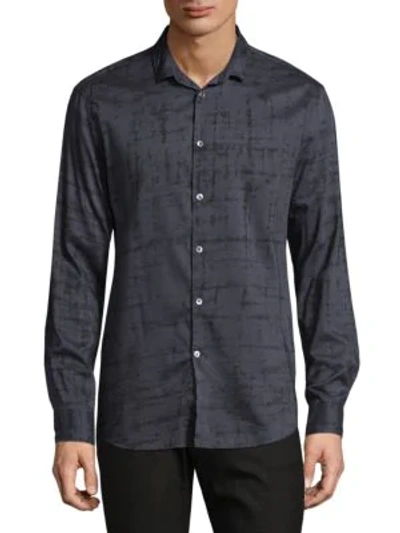 Shop John Varvatos Slim-fit Button-down Shirt In Grey
