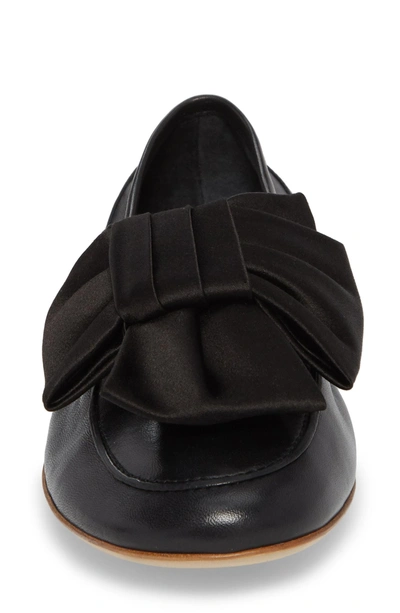 Shop Agl Attilio Giusti Leombruni Bow Loafer In Black Leather