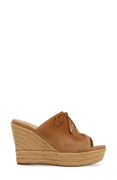 Shop Ugg Giorgia Espadrille Wedge Mule In Chestnut Suede