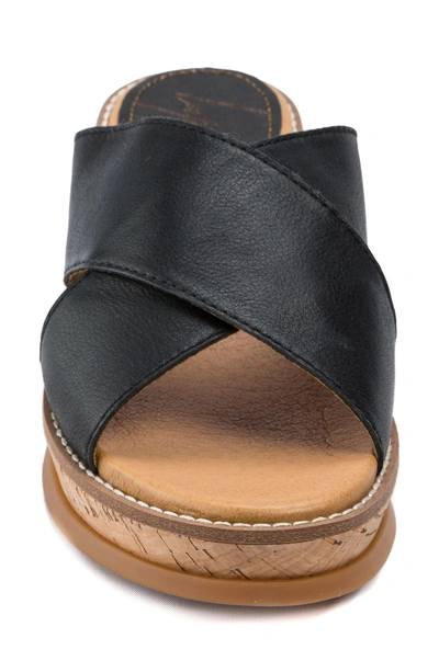 Shop Latigo Kayda Cross Strap Platform Sandal In Black Leather