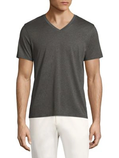 Shop Theory Claey Plaito Regular-fit V-neck Tee In Charcoal