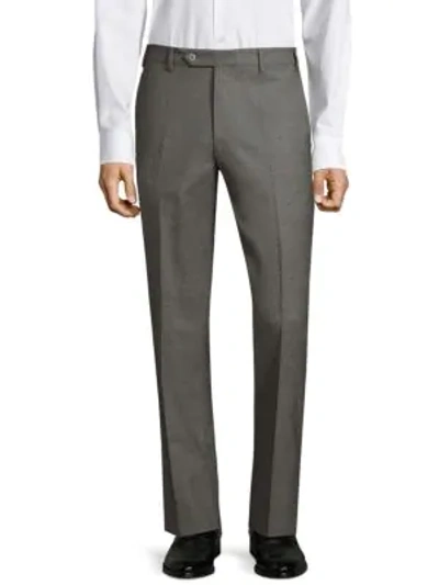 Shop Zanella Devon Rip Stop Wool Trousers In Medium Grey