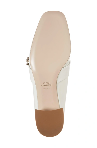 Shop Stuart Weitzman Irises Embellished Loafer Pump In White Alpen