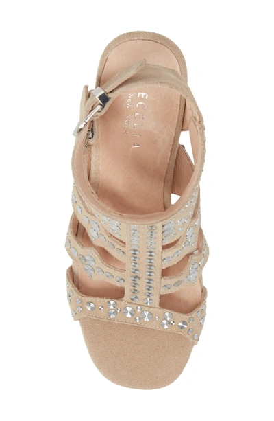 Shop Cecelia New York Cosmo Studded Sandal In Bone Suede