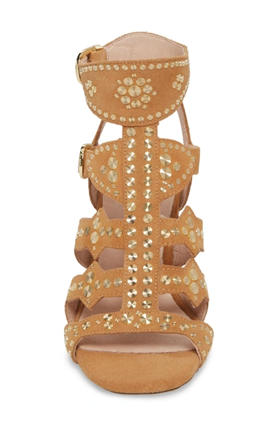 Shop Cecelia New York Cosmo Studded Sandal In Sand Suede