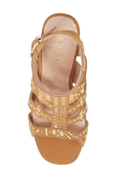 Shop Cecelia New York Cosmo Studded Sandal In Sand Suede