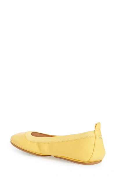 Shop Yosi Samra Samara Foldable Ballet Flat In Yellow Leather