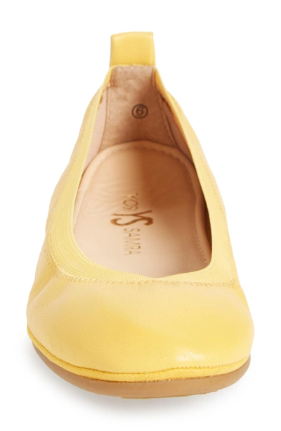 Shop Yosi Samra Samara Foldable Ballet Flat In Yellow Leather