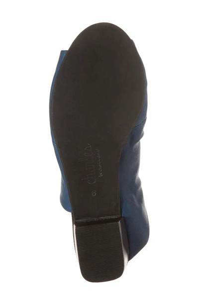 Shop Charles By Charles David Yanna Block Heel Slide Sandal In Ink Blue Leather