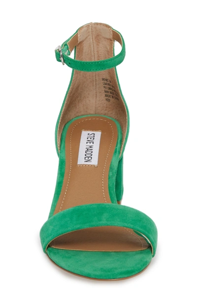 Shop Steve Madden Irenee Ankle Strap Sandal In Green Suede