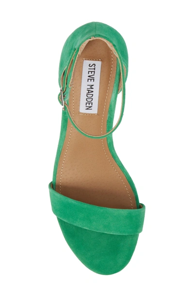 Shop Steve Madden Irenee Ankle Strap Sandal In Green Suede