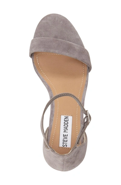 Shop Steve Madden Irenee Ankle Strap Sandal In Grey Suede