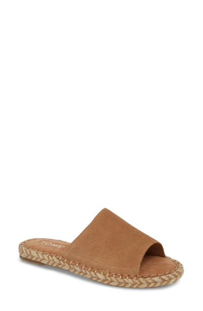 Shop Toms Clarita Espadrille Slide Sandal In Toffee Suede