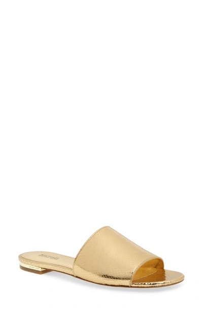 Shop Michael Michael Kors Shelly Slide Sandal In Gold