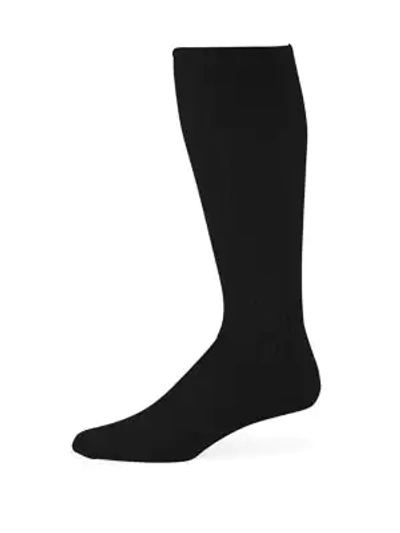 Shop Falke Men's Sea Island Knee-high Socks In Black