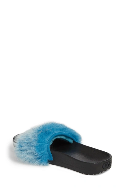 Shop Ugg Royale Genuine Shearling Slide Sandal In Enamel Blue