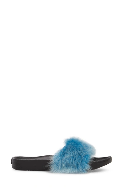 Shop Ugg Royale Genuine Shearling Slide Sandal In Enamel Blue