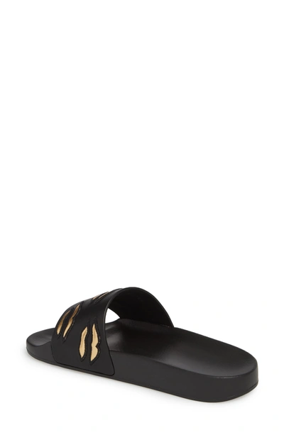 Shop Givenchy Kiss Slide Sandal In Black/ Gold