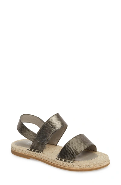 Shop Eileen Fisher Max Sandal In Pewter Leather