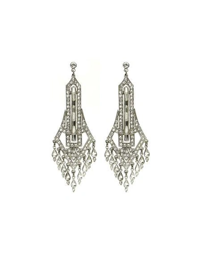 Shop Ben-amun Deco Chandelier Crystal Drop Earrings In Silver