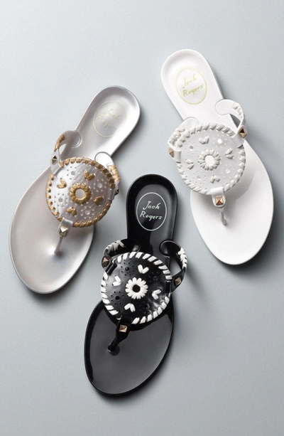 Shop Jack Rogers 'georgica' Jelly Flip Flop In Midnight/ White Fabric