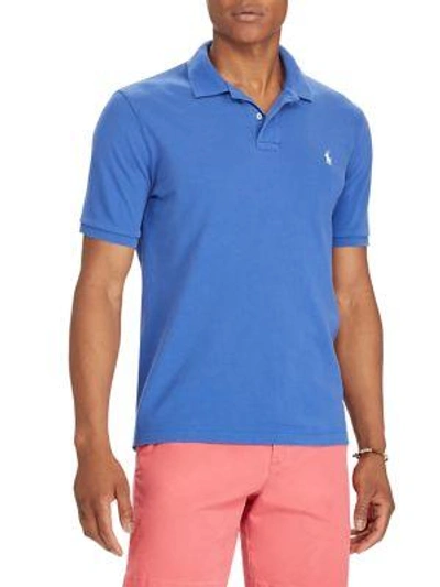 Shop Polo Ralph Lauren Weathered Mesh Polo In Blue
