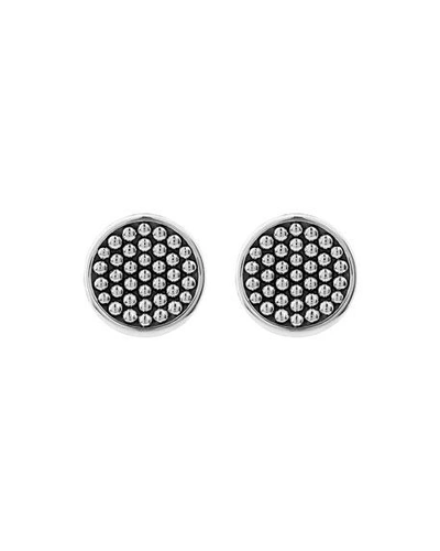 Shop Lagos Bold Caviar 25mm Button Earrings In Silver