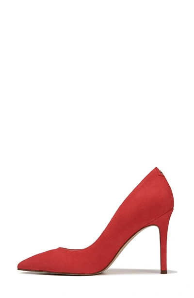 Shop Sam Edelman Hazel Pointy Toe Pump In Coral Punch Suede