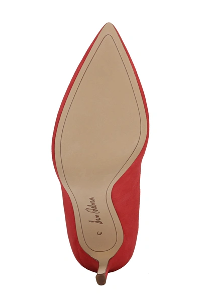 Shop Sam Edelman Hazel Pointy Toe Pump In Coral Punch Suede