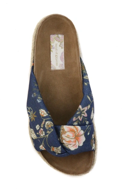 Shop Band Of Gypsies Move Over Slide Sandal In Floral Blue