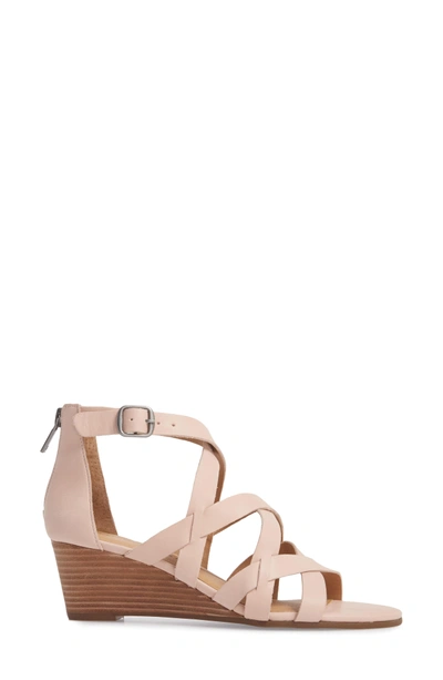 Shop Lucky Brand Jewelia Wedge Sandal In Misty Rose Leather