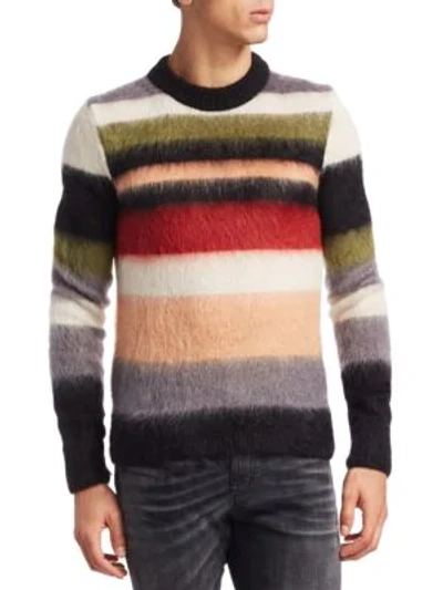 Shop Saint Laurent Multi-striped Knitted Jumper