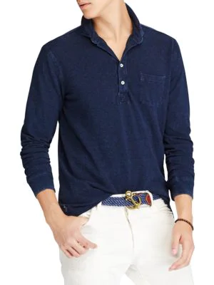 polo featherweight mesh long sleeve