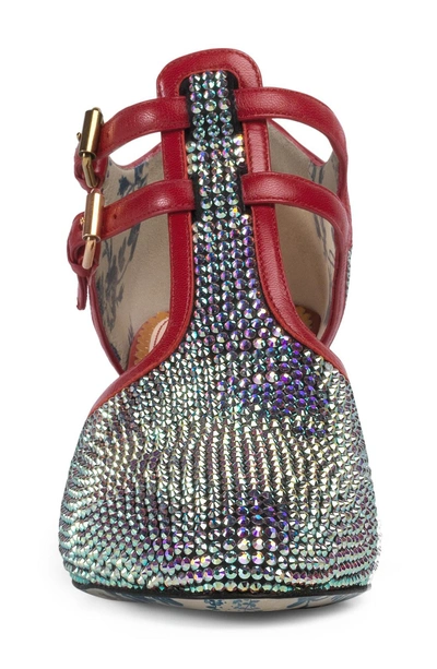 Shop Gucci Mila Crystal Embellished T-strap Pump In Silver
