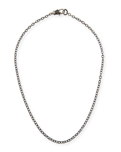 Shop Margo Morrison Rhodium-plated Sterling Silver Chain Necklace With Spinel Clasp, 18"
