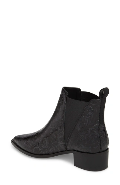 Shop Acne Studios Jensen Pointy Toe Bootie In Black Grain Leather