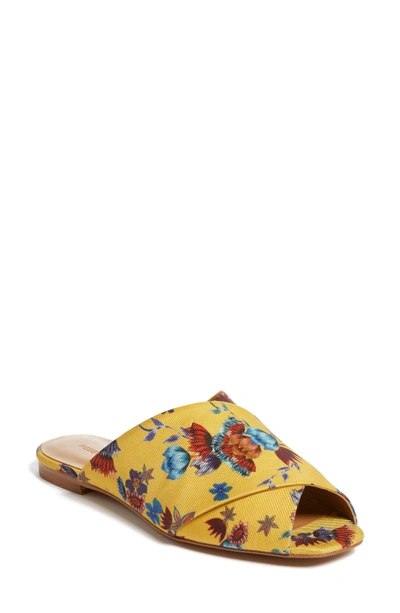 Shop Rebecca Minkoff Anden Slide Sandal In Butterscotch Multi Print Silk