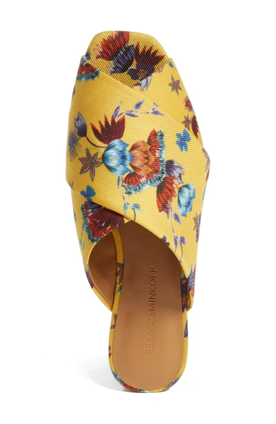 Shop Rebecca Minkoff Anden Slide Sandal In Butterscotch Multi Print Silk