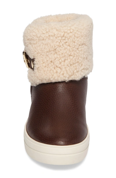 Shop Burberry Genuine Shearling Boot In Malt Brown