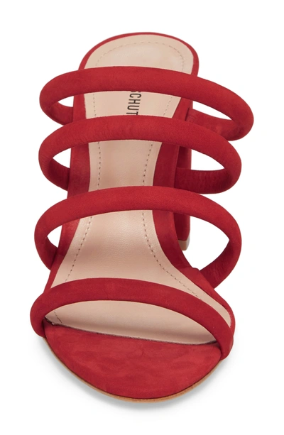 Shop Schutz Felisa Block Heel Sandal In Tango Red Leather