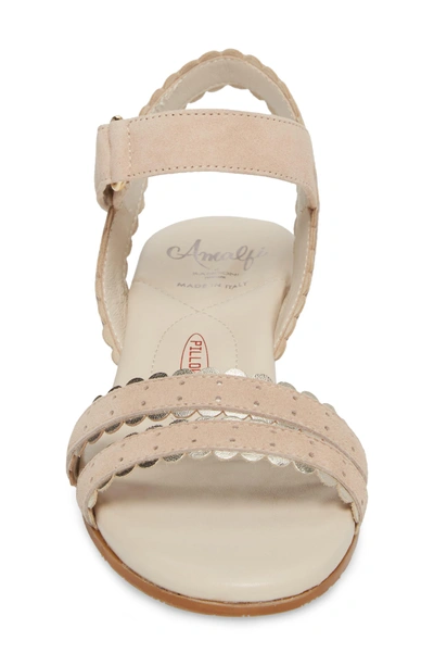 Shop Amalfi By Rangoni Messina Wedge Sandal In Cream/ Platinum Suede