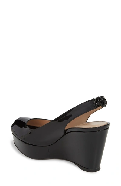 Shop Stuart Weitzman Hampton Sandal In Noir Gloss