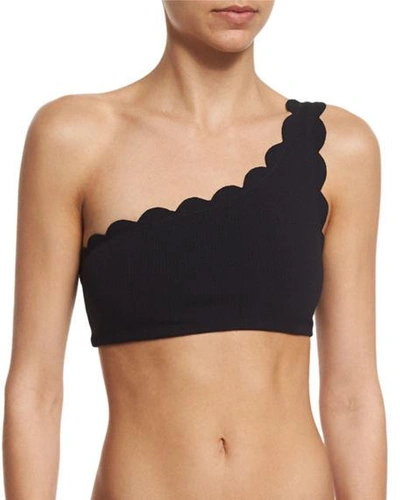 Shop Marysia Santa Barbara One-shoulder Swim Top In Black