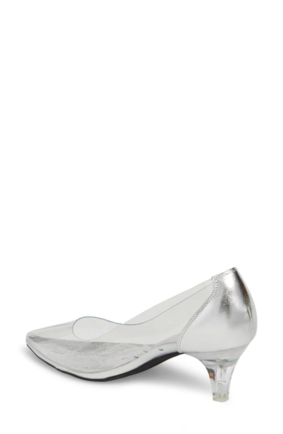 Shop Jeffrey Campbell Gracienne Transparent Pump In Clear/ Silver Leather